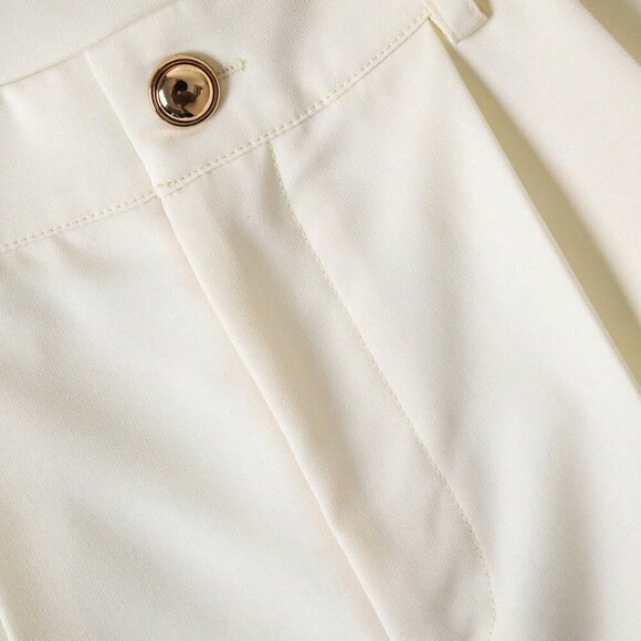 Apricot Elegant Women's Plain Color Blazer, Vest And Shorts Set - Picture 6 of 8